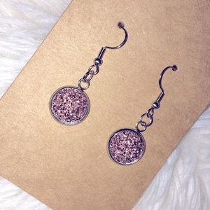 Faux druzy quartz earrings. NEW!!